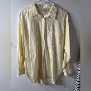 Loft. Yellow Striped Women's Shirt. Medium. 100% cotton. Never worn.